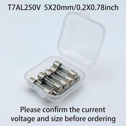 T5AL250V 5x20mm 5A 250V Pack of 10 Slow Blow Glass Fuses 5 amp 250 Volt 0.2 x 0.78 Inch Glass Tube Time-delay Fuses Replacement for Power Supply, Microwave, Auto Accessories, Circuit Break in Saudi Arabia