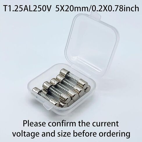 T5AL250V 5x20mm 5A 250V Pack of 10 Slow Blow Glass Fuses 5 amp 250 Volt 0.2 x 0.78 Inch Glass Tube Time-delay Fuses Replacement for Power Supply, Microwave, Auto Accessories, Circuit Break in Saudi Arabia