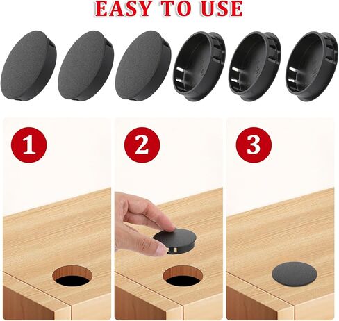 6 Pcs Nylon Plastic Hole Plug Flush Type 2"/50mm Round Hole Plugs for Round Holes Locking Hole Plugs for Cabinet Furniture Door Screw Holes Tube Fastener in Saudi Arabia