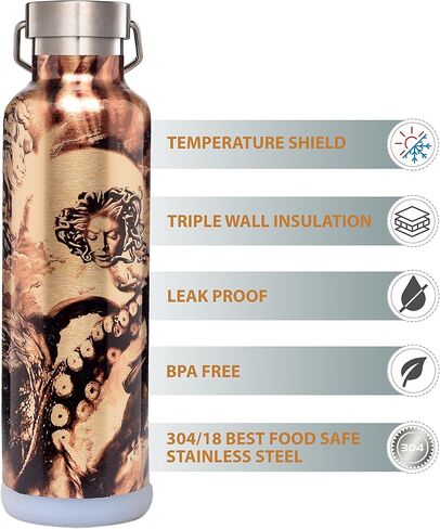 Rehydrated Pro 25oz Insulated Water Bottle with Straw, Bonus Lids and Leak Proof Flask to Keep Liquids Hot or Cold- Triple Wall Vacuum Water Bottle Insulated, Perfect for Gifts in Saudi Arabia
