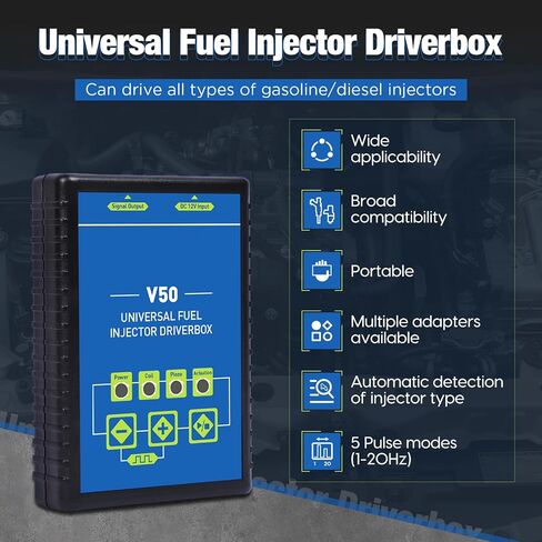 BELEY 12V Automotive Fuel Injector Tester Car Fuel Injector Cleaner Tool Kit with 6 Pulse Modes & 4 Adapters, DIY Universal Fuel Injector Driver Box in Saudi Arabia