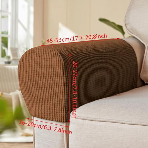 Wealrit 4 Pack Stretch Armrest Covers Couch Arm Covers Sofa Arm Covers Furniture Armchair Slipcovers for Recliner(Gray) in Saudi Arabia