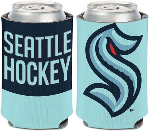 WinCraft NHL Seattle Kraken Hockey Can Cooler 1-Pack 12 oz. (Foldable, 2-Sided Design) in Saudi Arabia