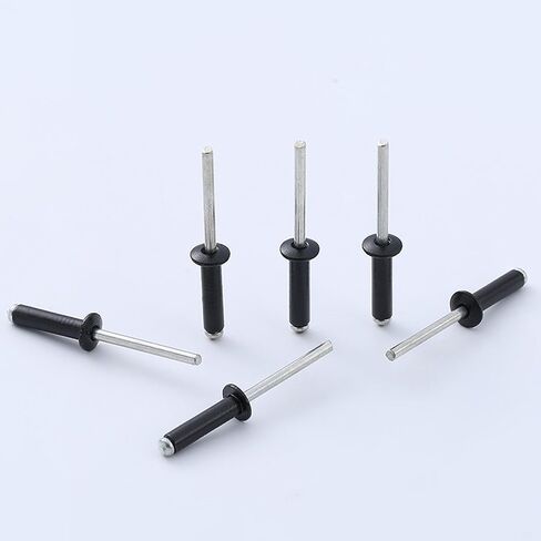 520Pcs Black Pop Rivets Assortment Kit 8 Sizes 1/8" 5/32" 3/16" Aluminum Rivets Assorted Blind Rivets with Case for Metal, Marine Boat, Automotive, Railway in Saudi Arabia