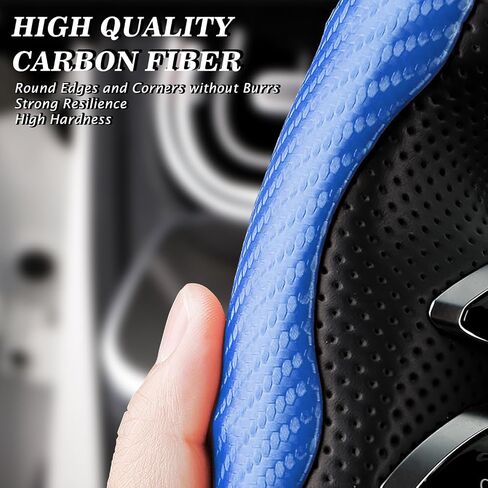 Universal 2 Packs Carbon Fiber Anti-Skid Steering Wheel Cover Safe Non Slip Car Accessory Fit 99% 14-15 Inch Car Interior Accessories Red in Saudi Arabia