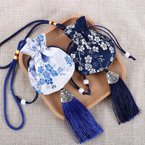 Vctitil 6Pcs Plum Flower Pattern Sachet Smooth Brocade Chinese Style Sachet Dragon Boat Festival Pendant Car Hanging Decoration Graduation Gift in Saudi Arabia