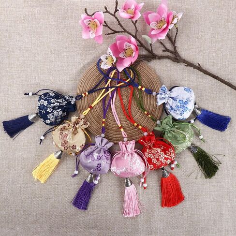 Vctitil 6Pcs Plum Flower Pattern Sachet Smooth Brocade Chinese Style Sachet Dragon Boat Festival Pendant Car Hanging Decoration Graduation Gift in Saudi Arabia