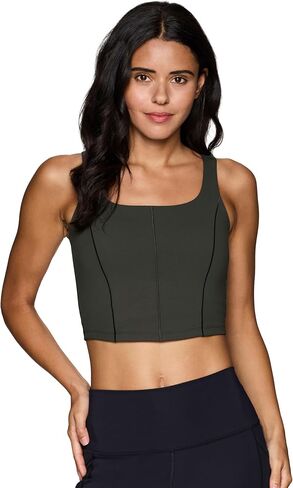 حمالة صدر نسائية من RBX Active، بلوزة بدون أكمام قصيرة ناعمة مع حمالة صدر مدمجة وأنابيب رياضية، حمالة صدر رياضية منخفضة التأثير لليوجا in Saudi Arabia