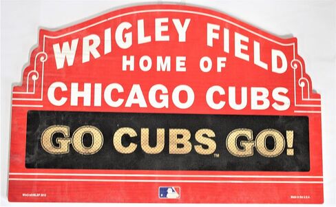 MLB Chicago Cubs 11-By-17-Inch Go Cubbies Wood Sign in Saudi Arabia