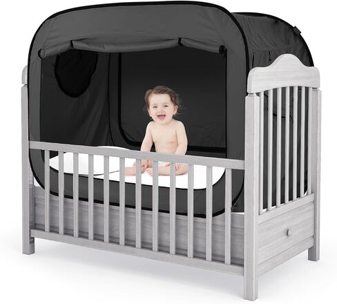 Poray Pop Up Baby Bed Tent Privacy Tent for Toddler Sleeping with 2 Zipper Doors,Breathable Mesh Windows and Portable Carry Bag (deep Blue) in Kuwait