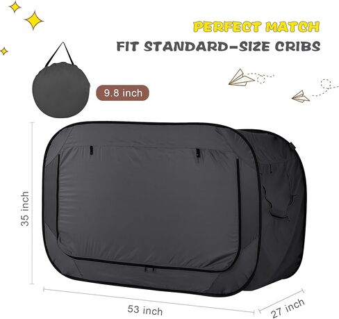 Poray Pop Up Baby Bed Tent Privacy Tent for Toddler Sleeping with 2 Zipper Doors,Breathable Mesh Windows and Portable Carry Bag (deep Blue) in Kuwait