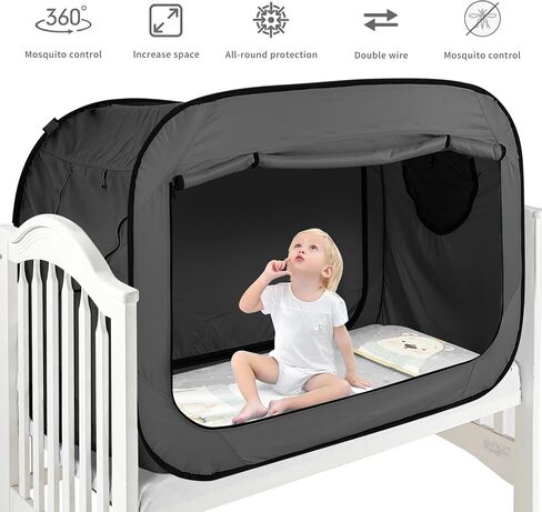 Poray Pop Up Baby Bed Tent Privacy Tent for Toddler Sleeping with 2 Zipper Doors,Breathable Mesh Windows and Portable Carry Bag (deep Blue) in Kuwait