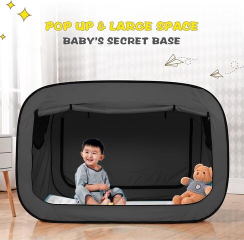 Poray Pop Up Baby Bed Tent Privacy Tent for Toddler Sleeping with 2 Zipper Doors,Breathable Mesh Windows and Portable Carry Bag (deep Blue) in Kuwait