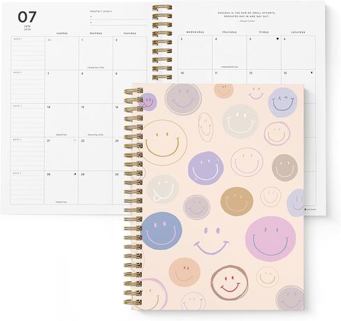 2024-2025 Cherry Small Academic Planner by Bright Day, 8.75" x 7.25" Daily Planner, July 2024 - June 2025, Weekly Agenda Academic Planner 2024-2025, Monthly Tabs, Vertical View, Twin Wire Binding, Pocket Folder in Saudi Arabia