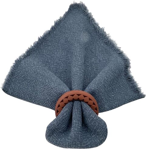 مجموعة حلقات المناديل الخشبية مكونة من 12 حلقة، حلقات المناديل المستديرة باللون الأسود من بوهو. ديكور طاولة عتيق مجوف على شكل مثلث لعيد الشكر والكريسماس والحفلات وطاولة الطعام in Kuwait