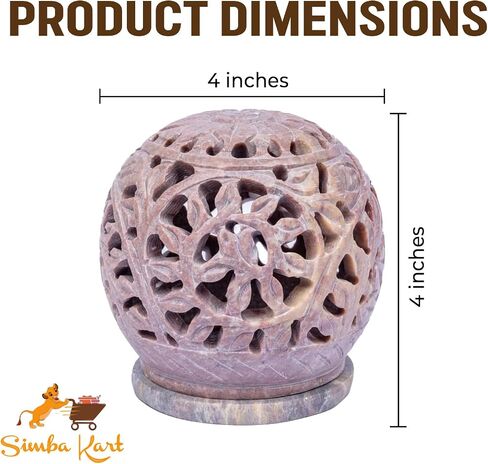 حامل ضوء على شكل حرف T من SimbaKart Stone، تصميم زهور منحوتة يدويًا، حجر الصابون، ديكور المنزل، العلاج العطري، المنتجعات الصحية، الريكي in Saudi Arabia