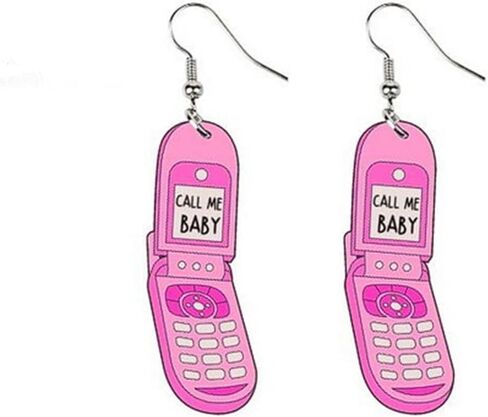 70s 80s Hot Pink Acrylic Mobile Phone Radio Games Console Skating Shoes Dangle Drop Earrings for Women Teen Girls Retro Cartoon Funny Colorful Neon Resin Machine Toy Earrings for 1980s Party Halloween Jewelry Gifts in Saudi Arabia