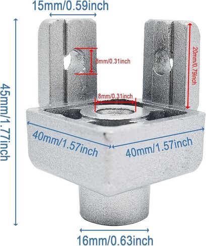 2pcs 8mm Diameter 4040 Series Aluminum Extrusion Profile Foot End Connector,Aluminum Profile End Corner Fixing Bracket, Silver in Kuwait