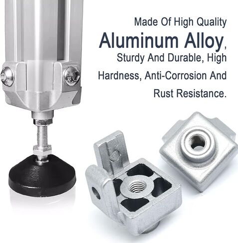 2pcs 8mm Diameter 4040 Series Aluminum Extrusion Profile Foot End Connector,Aluminum Profile End Corner Fixing Bracket, Silver in Kuwait