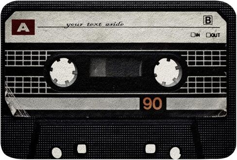 jejeloiu الرجعية شريط كاسيت سجاد الحمام الأسود الموسيقى كاسيت حمام الحصير للحمام للأطفال خمر الموسيقى الشريط سجاد Btah للاستحمام حوض الاستحمام موضوع الموسيقى اكسسوارات الحمام 20 "× 32" in Kuwait