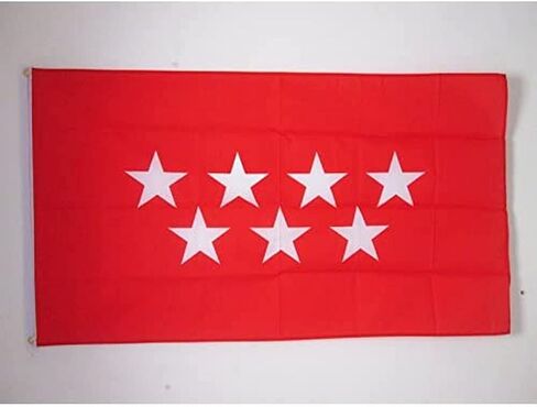 AZ FLAG - Community Of Madrid Flag - 3x5 Ft - 100D Polyester Spanish Region Of Comunidad De Madrid Banner with Two Metal Grommets - Fade Resistant - Vivid Colors - 3' x 5' Feet - 150x90 Cm in Saudi Arabia