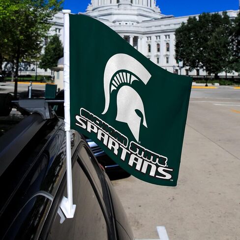 Rico Industries Standard Double Sided Double Sided Car Flag - 16" x 19" - Strong Pole that Hooks Onto Car/Truck/Automobile in Saudi Arabia
