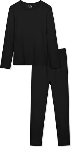 VZV Girls Thermal Underwear Set Kids Thermal Set Fleece Lined Kids Base Layer Long Johns for Kids Top and Bottom for Winter in Kuwait