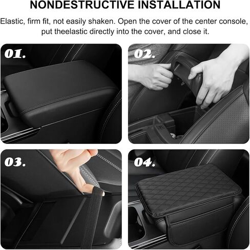 Car Center Console Cover Leather Armrest Cover Cushion with 2 Storage Bags Universal Car Armrest Seat Box Pad Car Interior Accessories Protector for Most Vehicle in Saudi Arabia
