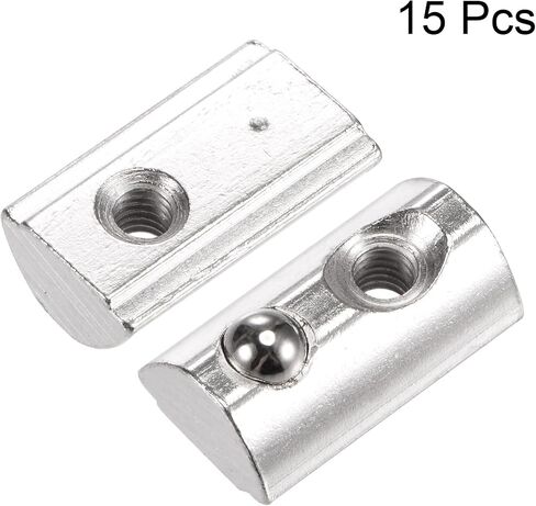 uxcell M4 T Slot Nuts Roll in Spring T-nut with Ball Carbon Steel for 3030 Series Aluminum Extrusion Profile Rail with 8mm Slot 15Pcs in Saudi Arabia
