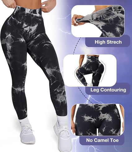 JGS1996 Tie Dye Hidden Scrunch Leggings for Women Tummy Control Butt Lifting Yoga Pants High Waist Compression Workout Tight in Saudi Arabia