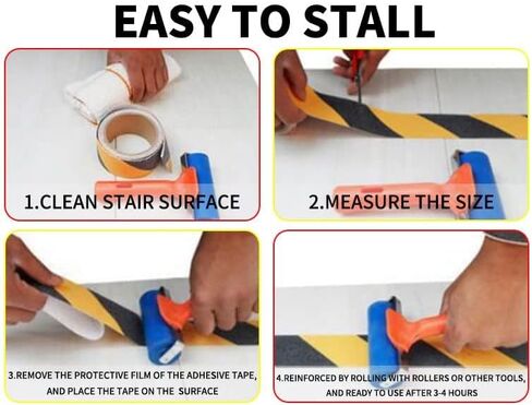 ADHES Anti Slip Tape, 4 inch x 20 feet Non Skid Tape, Best 80 Grit Friction Tape Waterproof Non Slip Tape Traction Tape Black Grip Tape for Stairs, Steps and Ramps, Indoor & Outdoor Use in Saudi Arabia