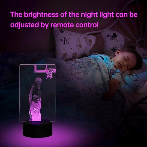 Basketball Gifts Basketball Night Light for Boys, Basketball Lover 16 Colors LED Bedroom Sports Decor Lamp with Remote and Smart Touch 7 Colors Changing Dimmable in Saudi Arabia