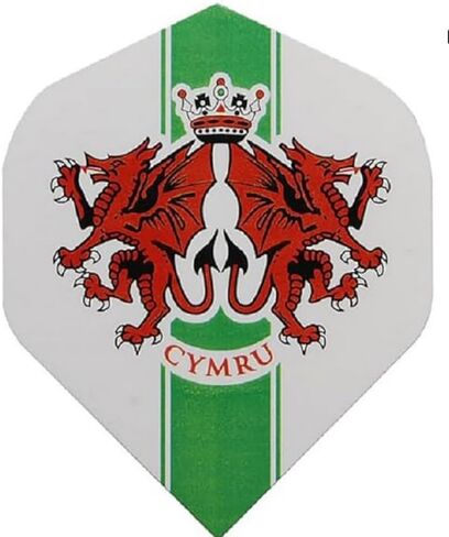 US Darts 5 Sets (15 Flights) Wales, CYRMU, Welsh Standard Shape Dart Flights - 75 Micron in Saudi Arabia
