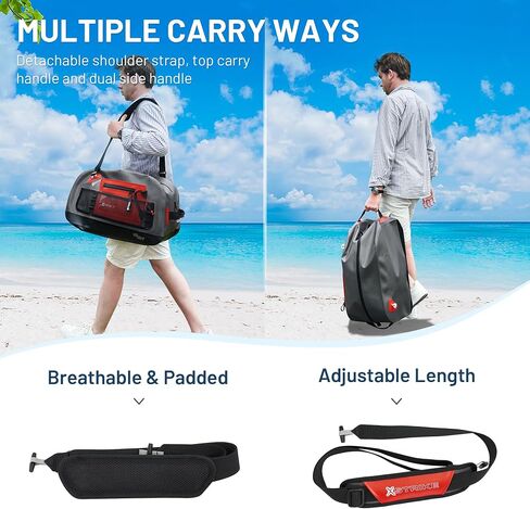 Waterproof Duffel Bag, 52L Large Capacity Waterproof Travel Dry Duffel Bag, Heavy Duty Bag with Durable Straps & Handles, Board Deck Bag for Kayaking Paddle Boating Rafting Fishing Picnic Camping in Saudi Arabia