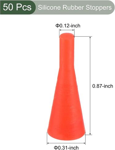YOKIVE 50Pcs Silicone Rubber Stoppers, Tapered Plugs with High-Temperature Resistance | Protect Hole, Great for Lab Industry (Red, 3mm to 8mm) in Saudi Arabia