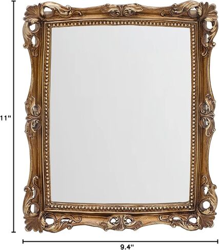 مرآة حائط مربعة عتيقة مرآة ذهبية (ذهبي عتيق، 11 × 9.4 بوصة) in Kuwait
