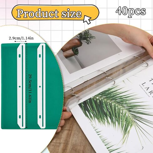 40 Pcs 3 Hole Punched Magazine Holders Magazine Binder 3 Ring Binder Insert Strips Magazine Organizer Translucent White Holder for Binders Magazine Storage for File Book Craft Paper in Saudi Arabia