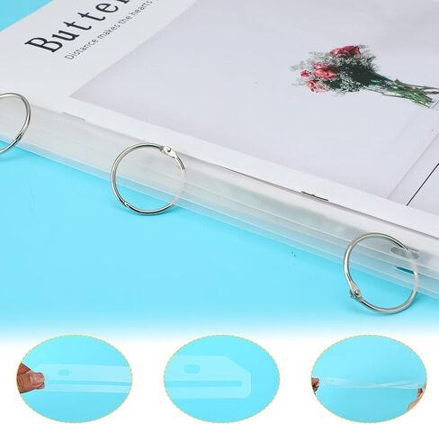 40 Pcs 3 Hole Punched Magazine Holders Magazine Binder 3 Ring Binder Insert Strips Magazine Organizer Translucent White Holder for Binders Magazine Storage for File Book Craft Paper in Saudi Arabia
