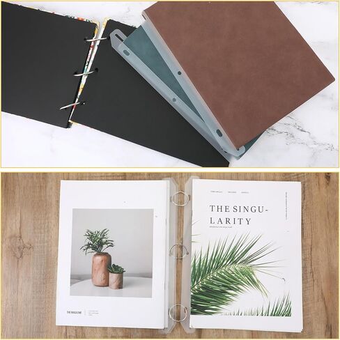 40 Pcs 3 Hole Punched Magazine Holders Magazine Binder 3 Ring Binder Insert Strips Magazine Organizer Translucent White Holder for Binders Magazine Storage for File Book Craft Paper in Saudi Arabia