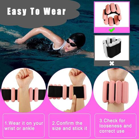 Wrist & Ankle Weights for Women Men, Adjustable Arm & Leg Weights Set of 2(1Lbs Each), Wearable Silicone Ankle Weights Bangles Home & Gym & Travel Workout for Pilates, Walking, Swimming, Zumba,Running in Saudi Arabia