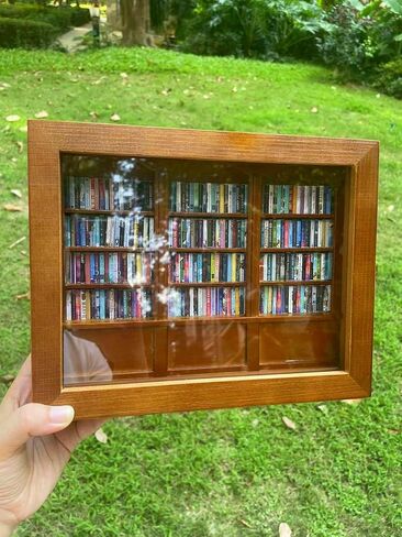 Anxiety Bookshelf,Cute Mini Bookshelf Ornament with 340pcs Mini Books,Miniature Bookshelf Decor,Miniature Scene Book Library for Book Lovers Home Office Decor (Brown) in Saudi Arabia