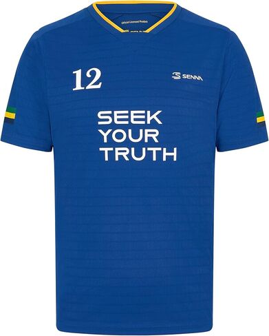 Ayrton Senna Men's Stripe Sports Tshirt - Navy in Saudi Arabia