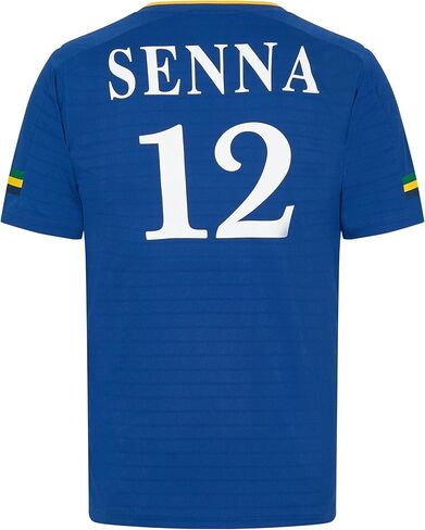 Ayrton Senna Men's Stripe Sports Tshirt - Navy in Saudi Arabia