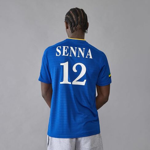 Ayrton Senna Men's Stripe Sports Tshirt - Navy in Saudi Arabia