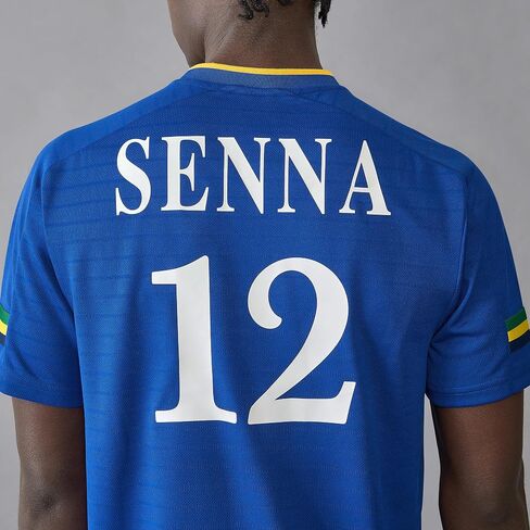 Ayrton Senna Men's Stripe Sports Tshirt - Navy in Saudi Arabia