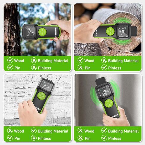 أجهزة قياس رطوبة الخشب، كاشف الرطوبة 2 في 1 بدبابيس وبدون دبابيس مع مستشعر مطور، شاشة بإضاءة خلفية، 9 معايرة، لاكتشاف الرطوبة في الخشب ومواد البناء، كاشف تسرب المياه in Kuwait