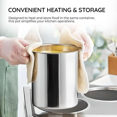 OCS Parts 6-Pack 3.5 Quart Bain Marie Pot | وعاء من الفولاذ المقاوم للصدأ مقاس 7-3/4 بوصة × 5-11/16 بوصة للأطعمة الدافئة أو الباردة أو الصلصات أو الحساء أو تنظيم أواني الطبخ in Kuwait