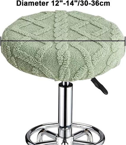 Round Stool Covers 2 Pack Stretch Bar Stool Slipcovers Soft Rolling Round Barstool Seat Cover Washable Round Chair Protector for Home Bar Kitchen Office Shop 12"-14" Light Green in Saudi Arabia