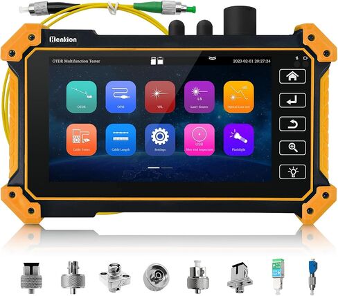جهاز اختبار الألياف الضوئية Henkion OTDR 1610 نانومتر 26 ديسيبل، جهاز اختبار الألياف الحية OTDR/إعداد المعلمات التلقائي، OPM، LS، OLS، VFL، خريطة الحدث، اختبار الكابلات، 8 أنماط من إعداد/تقرير ملف محولات الألياف (RSO-50) in Kuwait