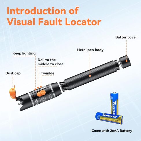 مجموعة أدوات تحديد موقع الأخطاء البصرية، أدوات اختبار كابلات الألياف الضوئية من Seesi، أدوات اختبار كابلات الألياف الضوئية من سبائك الألومنيوم 10 كيلومتر VFL لمحولات FC وSC وST وLC in Kuwait